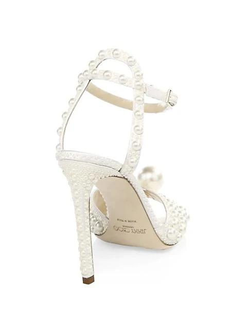 商品Jimmy Choo|Sacora Peep-Toe Embellished Satin Sandals,价格¥14205,第2张图片详细描述