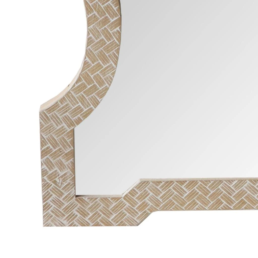Scalloped Top Wooden Framed Wall Mirror 商品