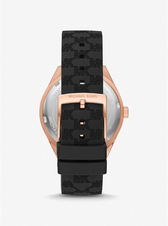 商品Michael Kors|Oversized Jessa Rose Gold-Tone and Logo Embossed Silicone Watch,价格¥1093,第5张图片详细描述