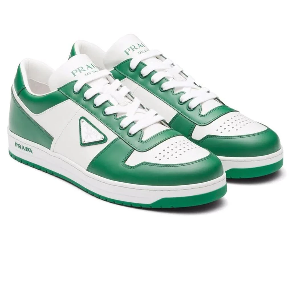 商品Prada|Prada Downtown Triangle Logo White Green Sneaker,价格¥8344,第2张图片详细描述