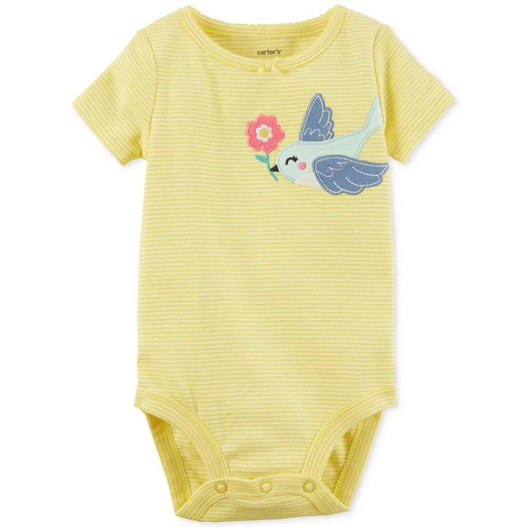 商品Carter's|Striped Bird Cotton Bodysuit, Baby Girls,价格¥27,第1张图片