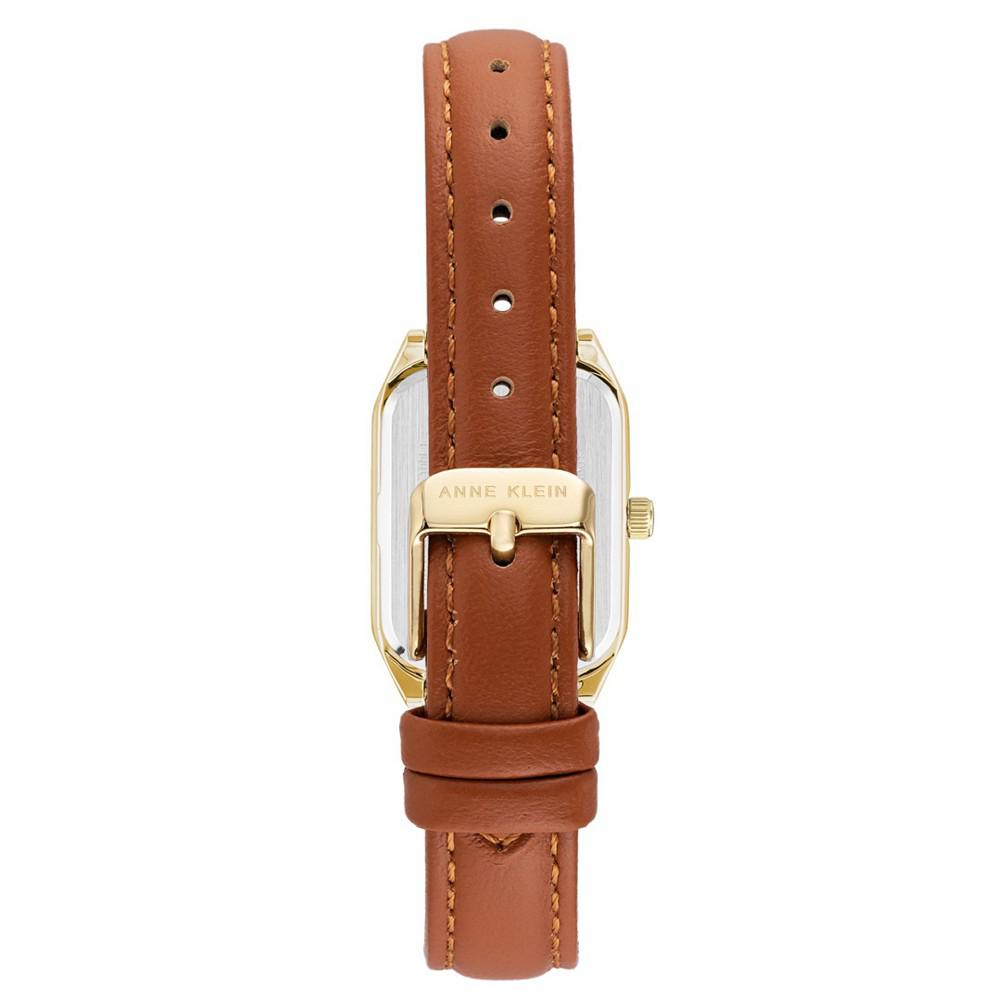 Women's Brown Leather Strap Watch商品第3张图片规格展示