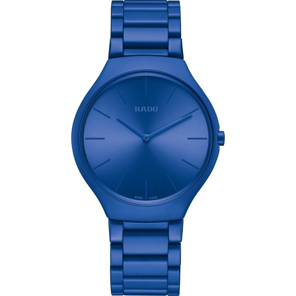 商品Rado|Unisex Swiss True Thinline Les Couleurs Le Corbusier Blue High-Tech Ceramic Bracelet Watch 39mm,价格¥15256,第1张图片