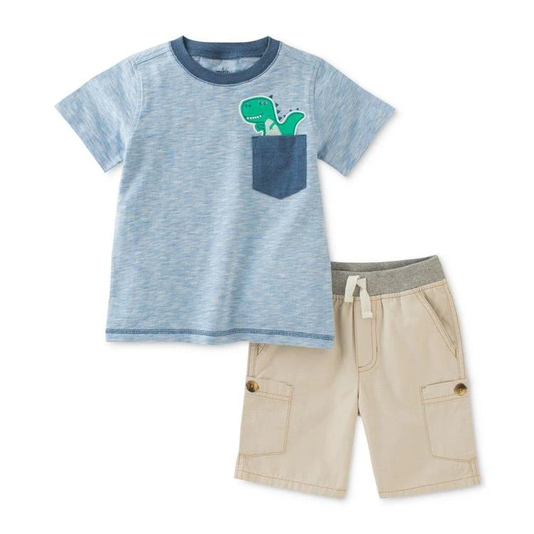 商品KIDS HEADQUARTERS|2-Pc. Dino-Pocket T-Shirt & Shorts Set, Baby Boys (0-24 months),价格¥50,第1张图片