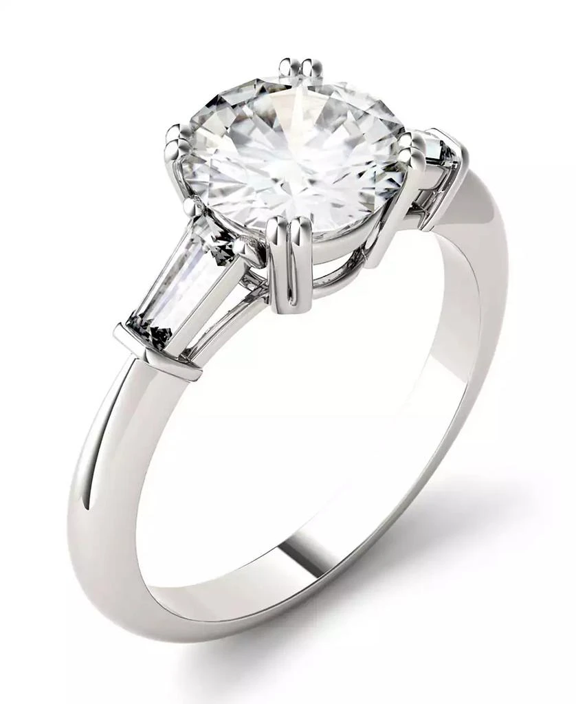 商品Charles & Colvard|Moissanite Round and Baguette Engagement Ring (2-1/4 ct. tw.) in 14k White Gold,价格¥11443,第1张图片