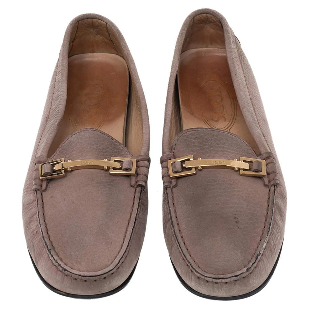 商品[二手商品] Tod's|Tod's Beige Leather Buckle Slip On Loafers Size 38.5,价格¥805,第3张图片详细描述