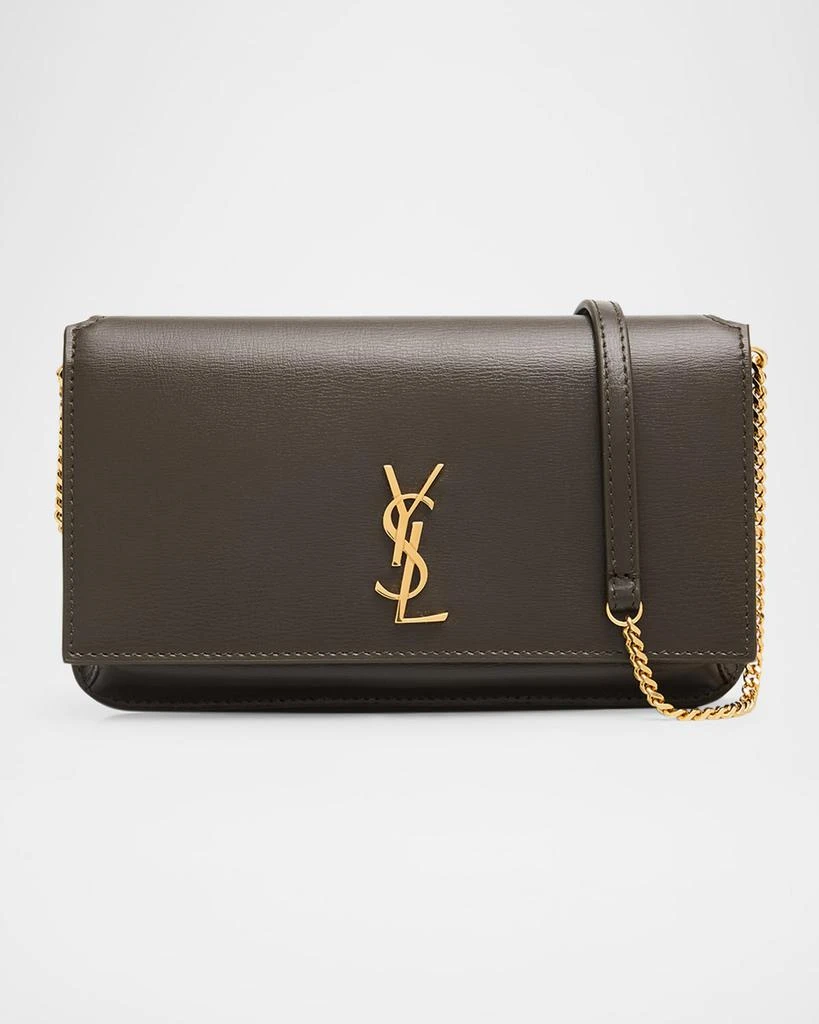 商品Yves Saint Laurent|YSL Monogram Phone Holder Crossbody Bag in Leather,价格¥6039,第1张图片