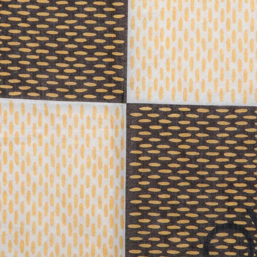 商品[二手商品] Louis Vuitton|Louis Vuitton Yellow/Brown Damier Azur Print Cotton Bandana Scarf,价格¥1387,第2张图片详细描述