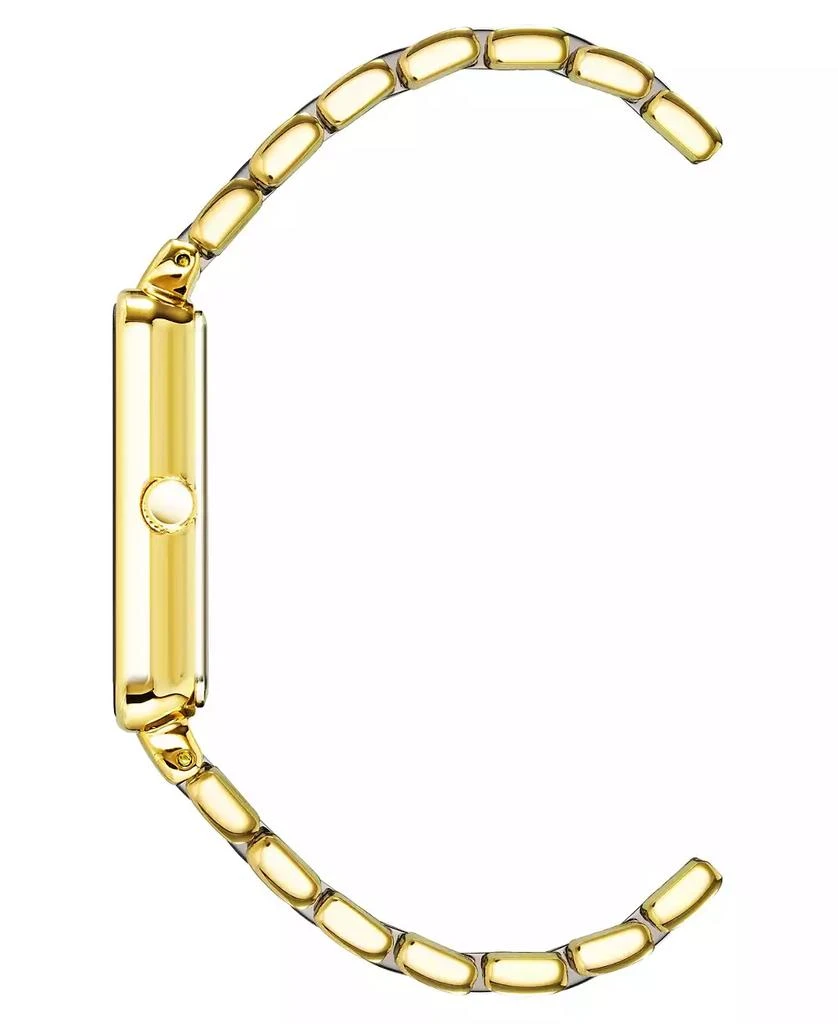 商品Anne Klein|Women's Three-Hand Quartz Rectangular Gold-Tone Alloy with Green Ceramic Bracelet Watch, 26mm,价格¥673,第2张图片详细描述