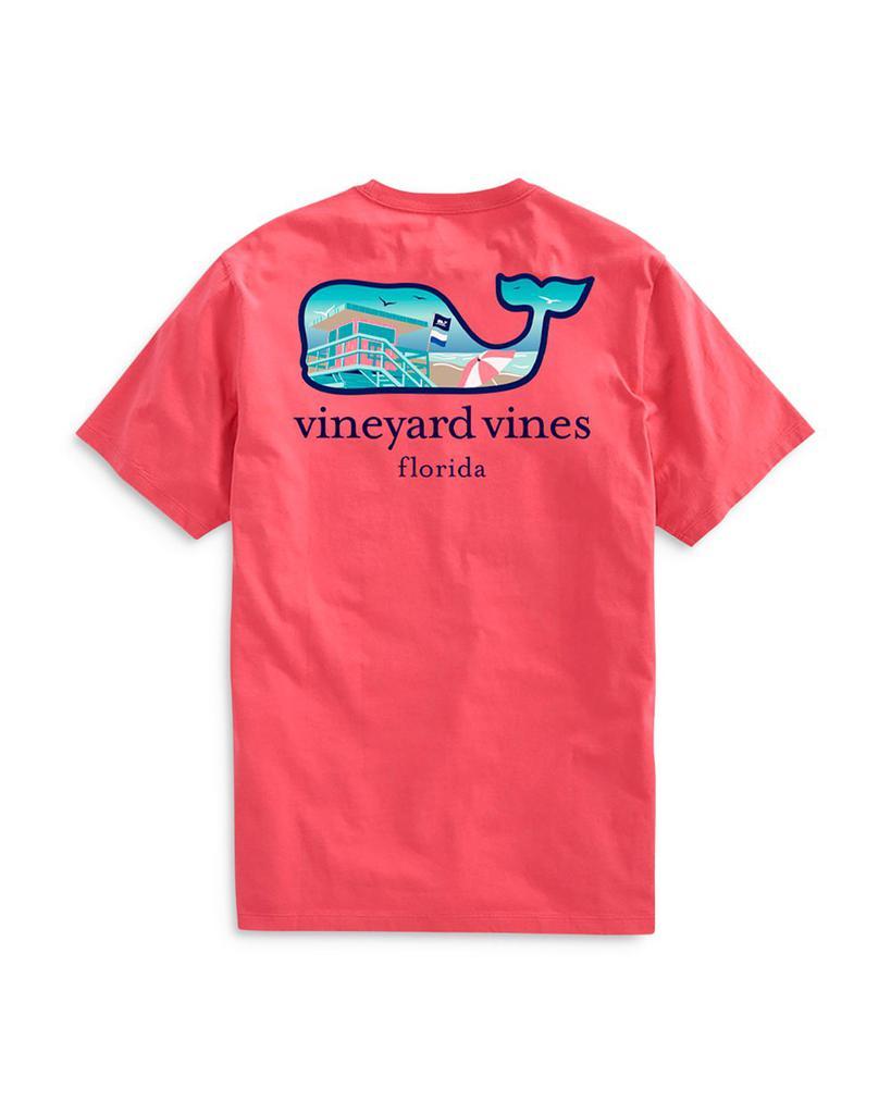 商品Vineyard Vines|Florida Short Sleeve Lifeguard Stand Beach Scene Pocket Tee,价格¥331,第1张图片