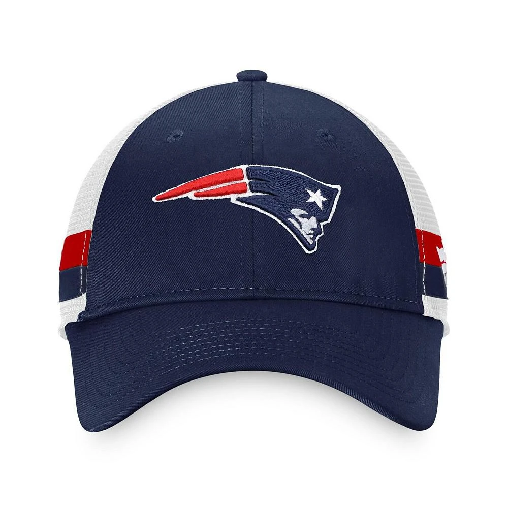 商品Fanatics|Men's Branded Navy, White New England Patriots Iconic Team Stripe Trucker Snapback Hat,价格¥152,第4张图片详细描述