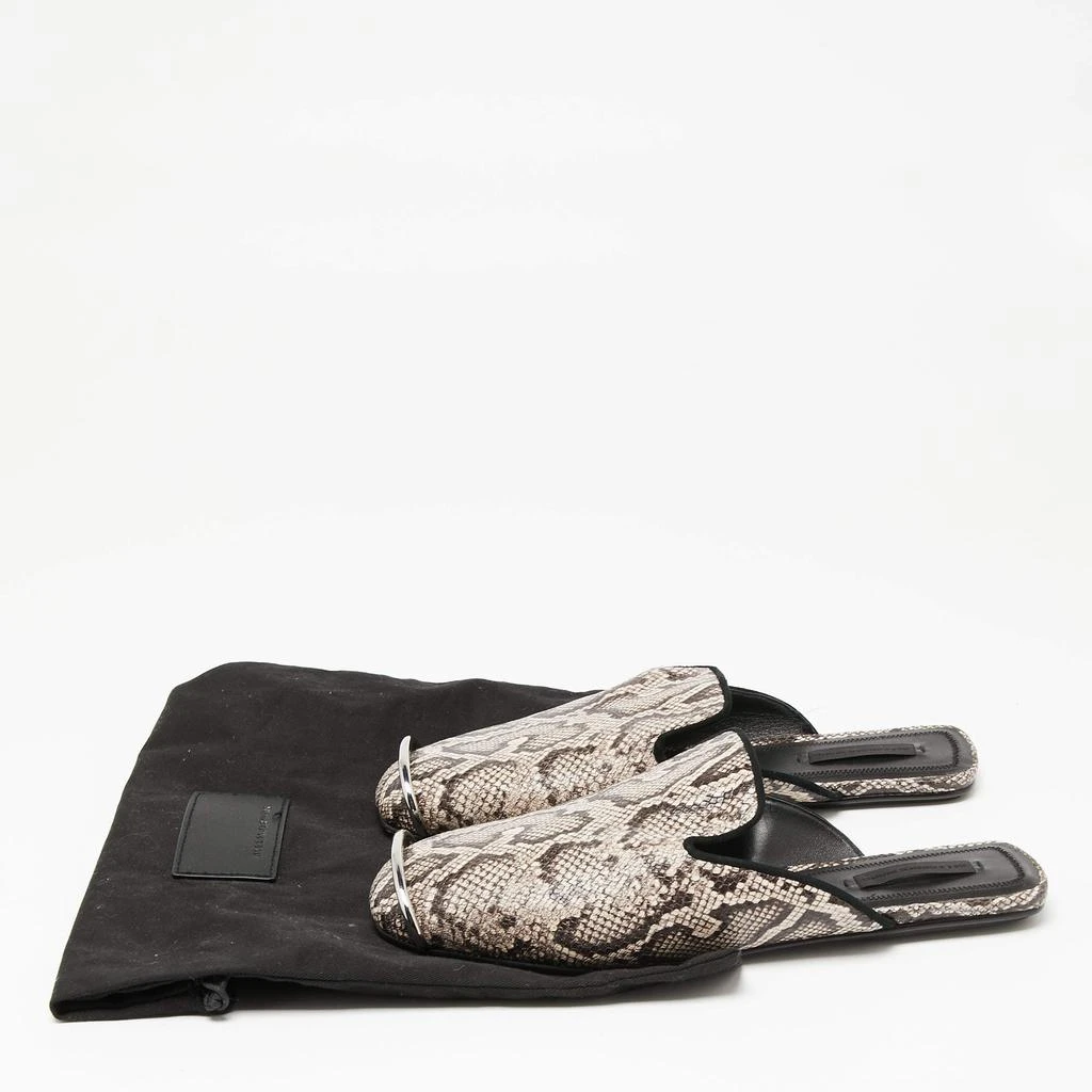 Alexander Wang Black/Beige Snakeskin Embossed Leather Jaelle Flat Mules Size 36.5 商品