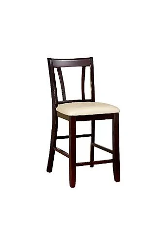 商品Duna Range|Range Wooden Counter Height Chair With Padded Seat And Back Pack Of 2 Brown Ivory,价格¥1966,第1张图片