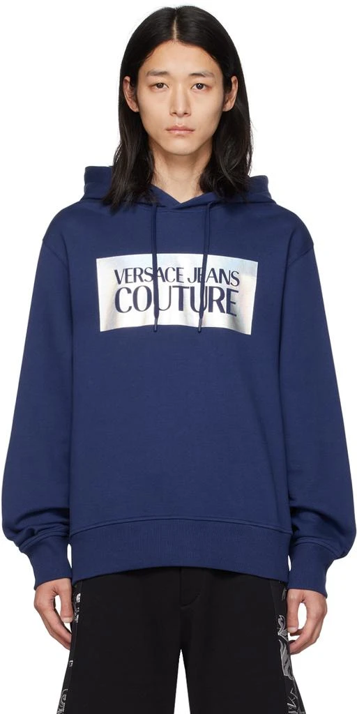 商品Versace|Navy Printed Hoodie,价格¥944,第1张图片