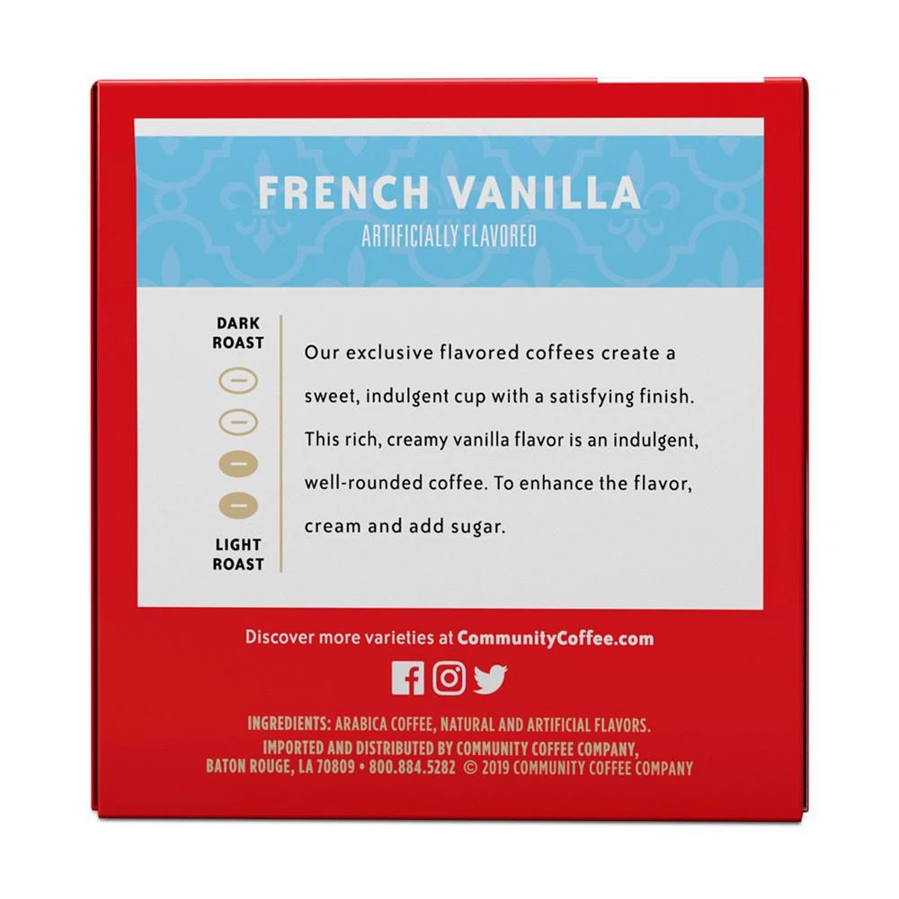 商品Community Coffee|French Vanilla Medium Roast Single Serve Pods, Keurig K-Cup Brewer Compatible, 72 Ct,价格¥560,第4张图片详细描述