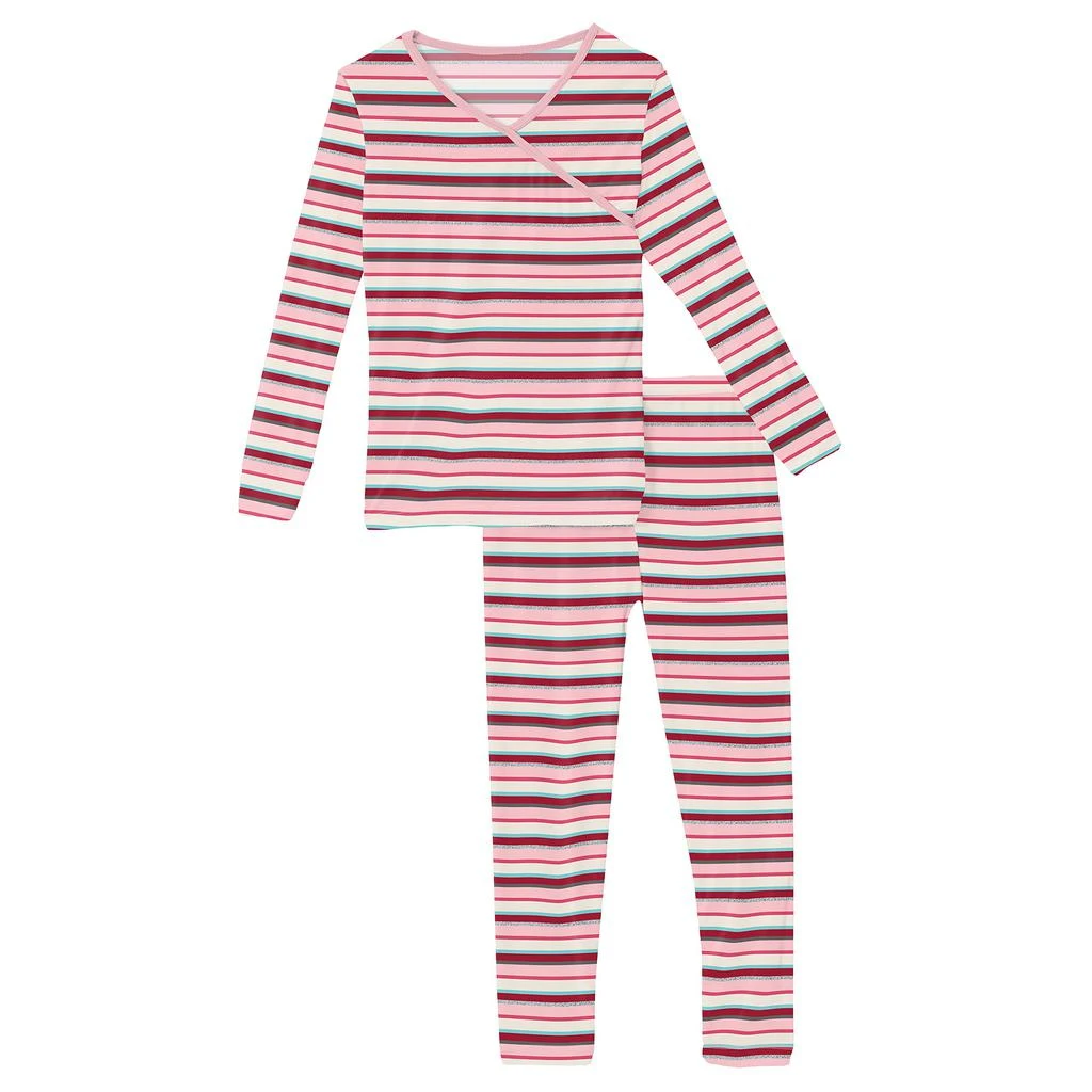 商品KicKee Pants|Long Sleeve Kimono Pajama Set (Toddler/Little Kids/Big Kids),价格¥290,第1张图片