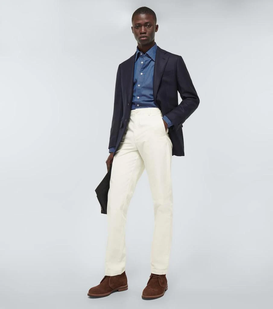 商品Thom Sweeney|棉质钱布雷长袖衬衫,价格¥1205,第2张图片详细描述