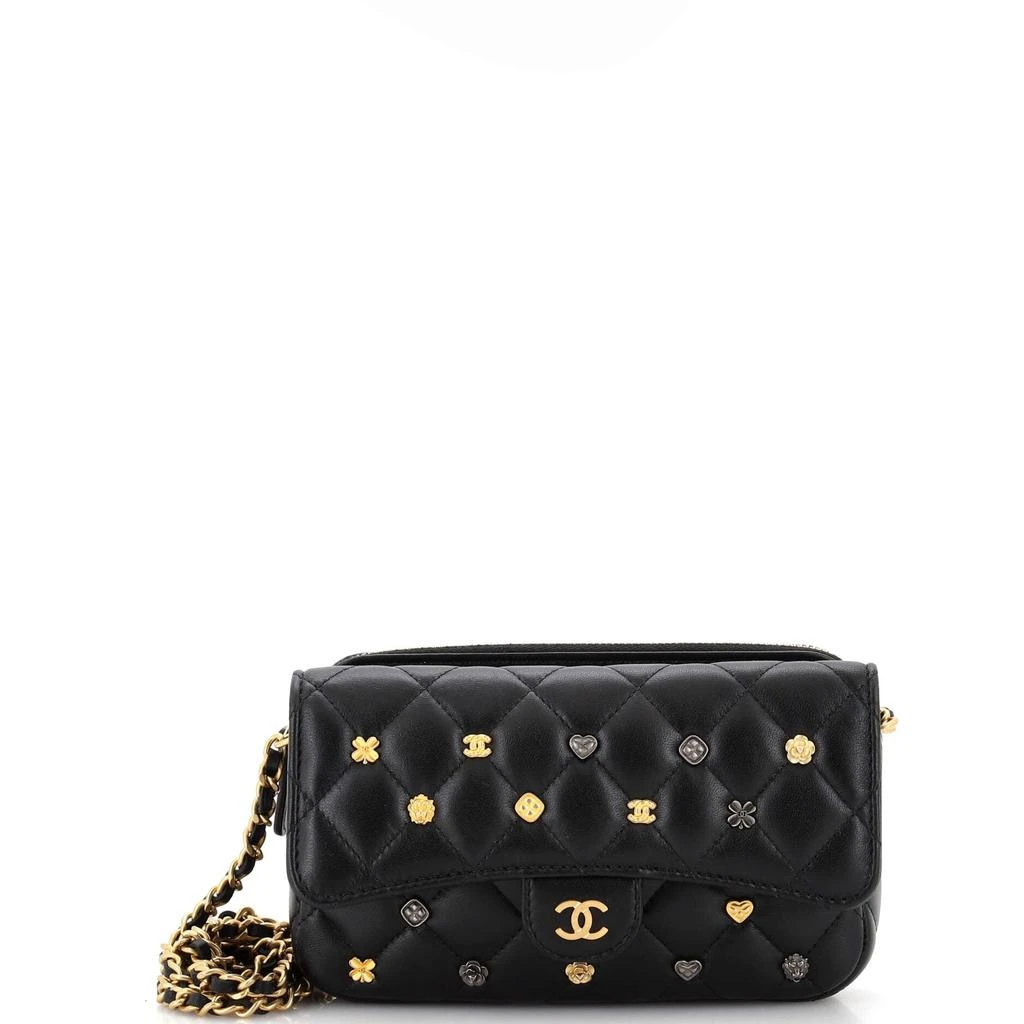 商品[二手商品] Chanel|18K Charms Classic Flap Phone Holder with Chain Quilted Lambskin,价格¥23414,第1张图片