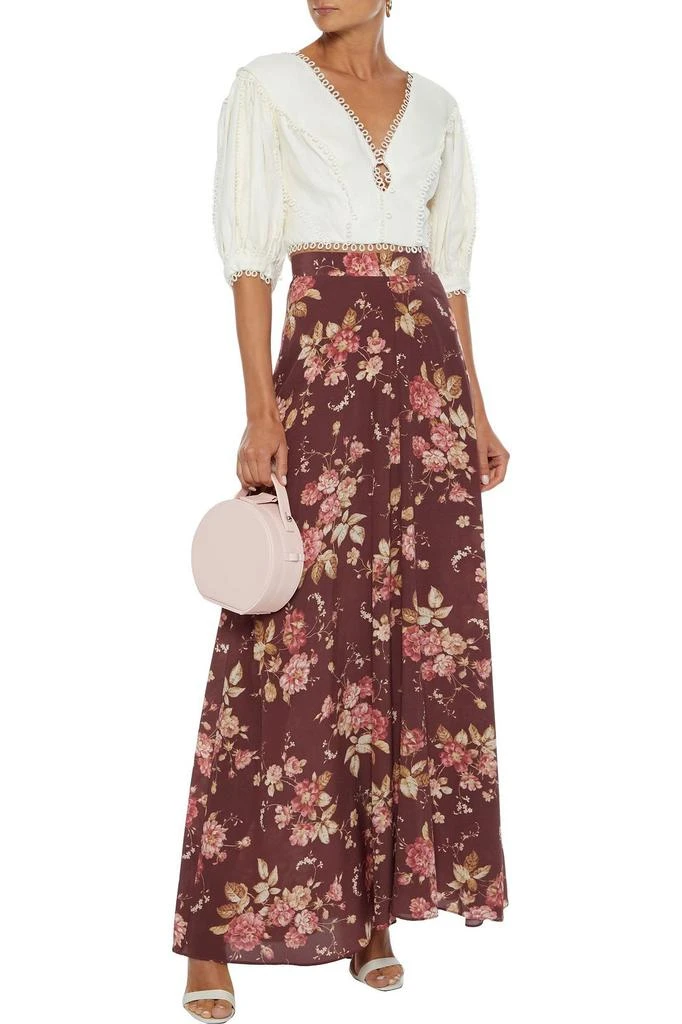 商品Zimmermann|Unbridled Basque floral-print stretch-silk maxi skirt,价格¥1560,第2张图片详细描述