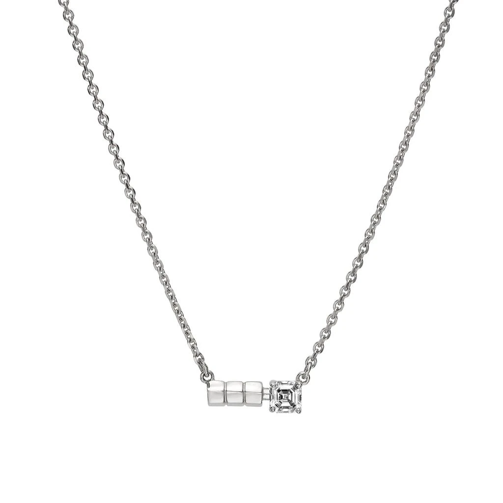 商品AME|Âme Totem 18K White Gold, Lab-Grown Diamond 0.28ct. tw. Mini Bar Necklace,价格¥6165,第1张图片