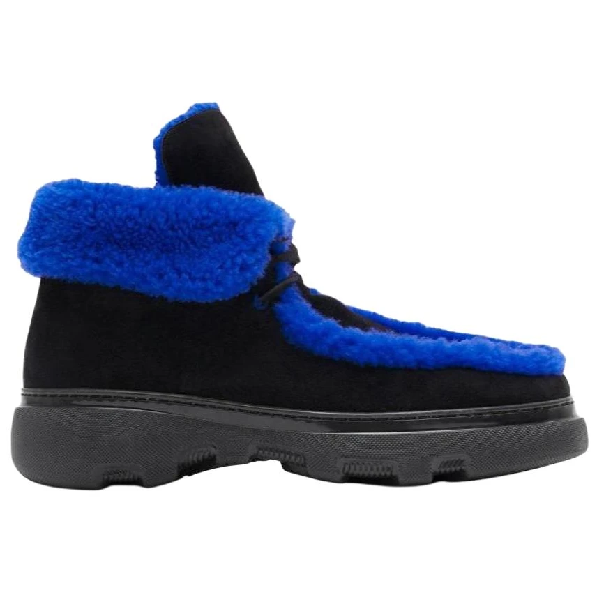 商品[国内直发] Burberry|博柏利 Creeper 牛反绒皮 圆头厚底 高帮 生活休闲鞋 男款 黑色,价格¥2101,第3张图片详细描述