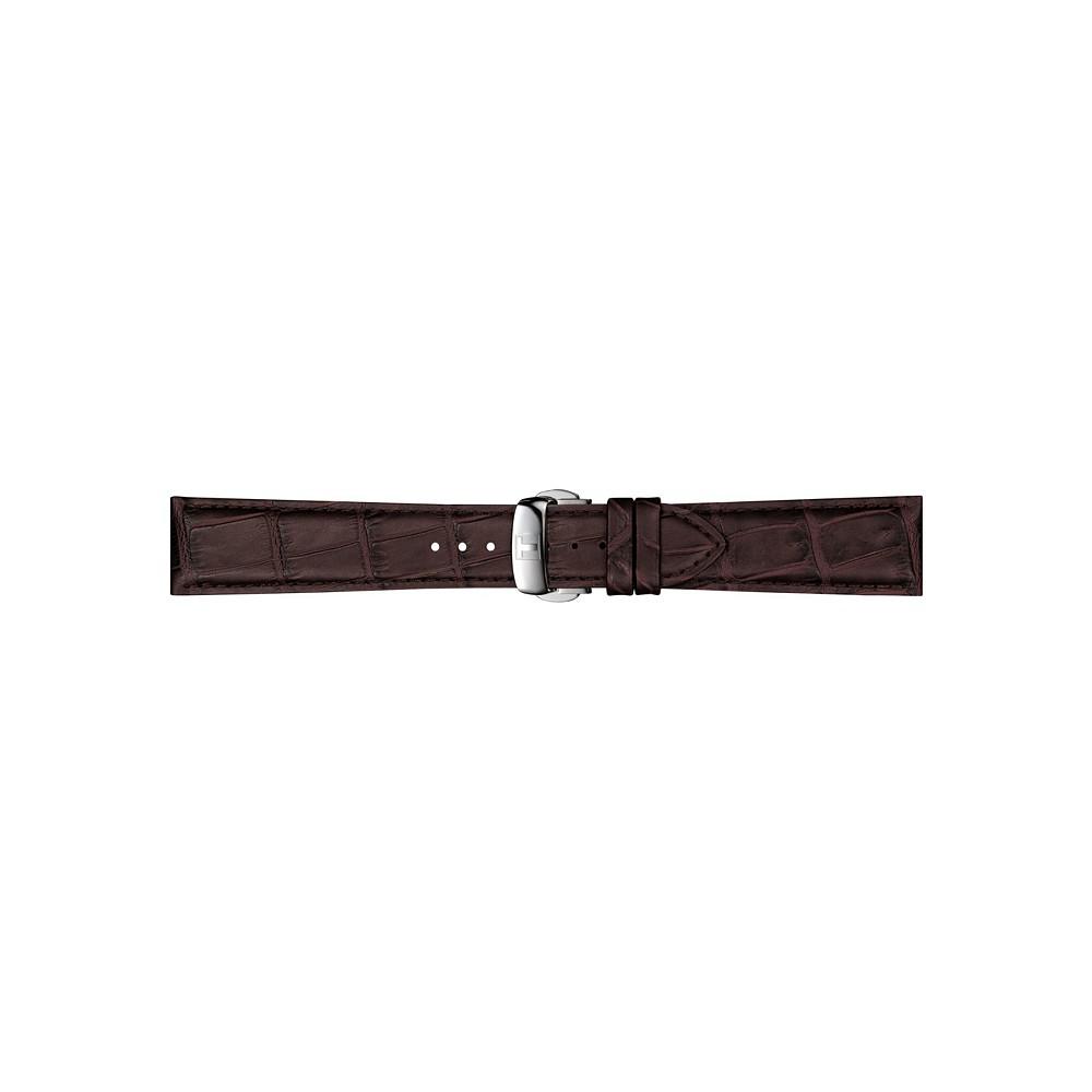 Men's Swiss Automatic Powermatic 80 Silicium Brown Leather Strap Watch 40mm商品第6张图片规格展示