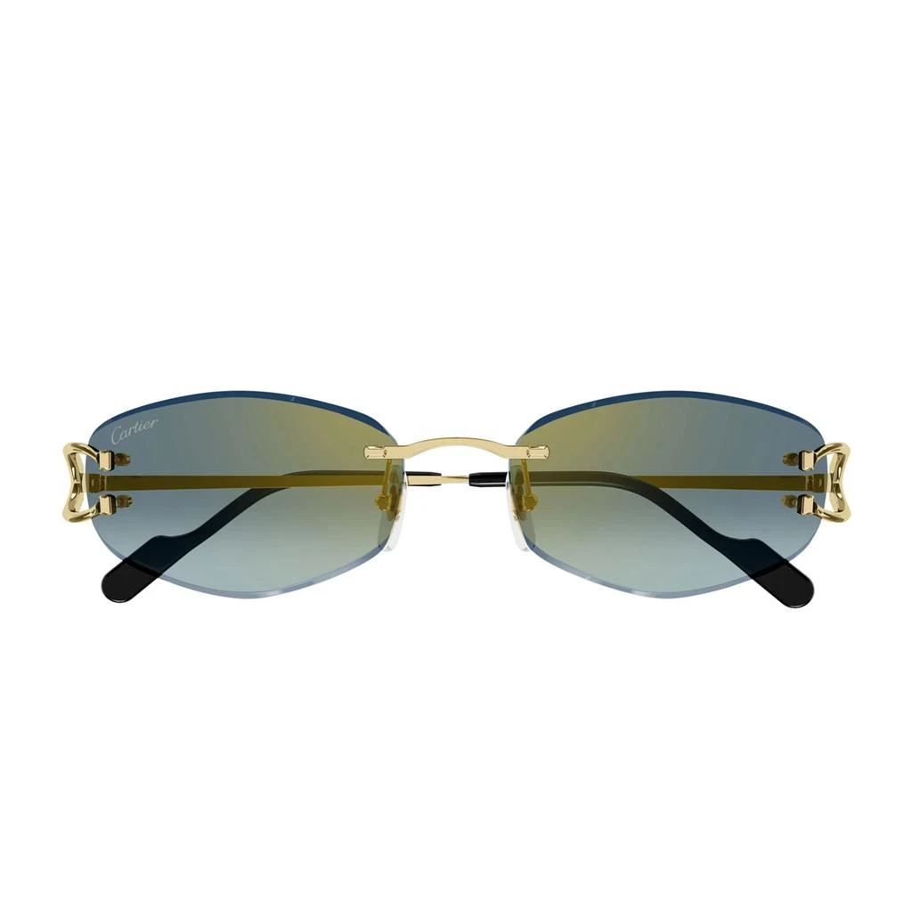 商品Cartier Eyewear|Cartier Ct0467s Décor C Classique 003 Gold Green Sunglasses,价格¥8817,第1张图片