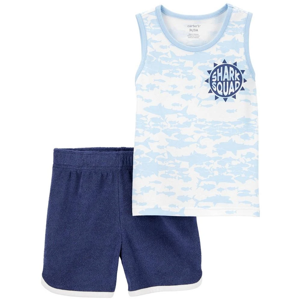 商品Carter's|Baby Boys Shark Squad Tank and Shorts, 2 Piece Set,价格¥59,第1张图片