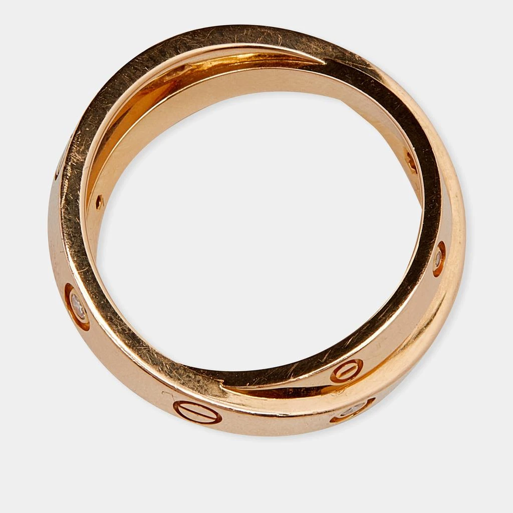 Cartier Love 6 Diamonds 18K Rose Gold Double Band Ring Size 54 商品