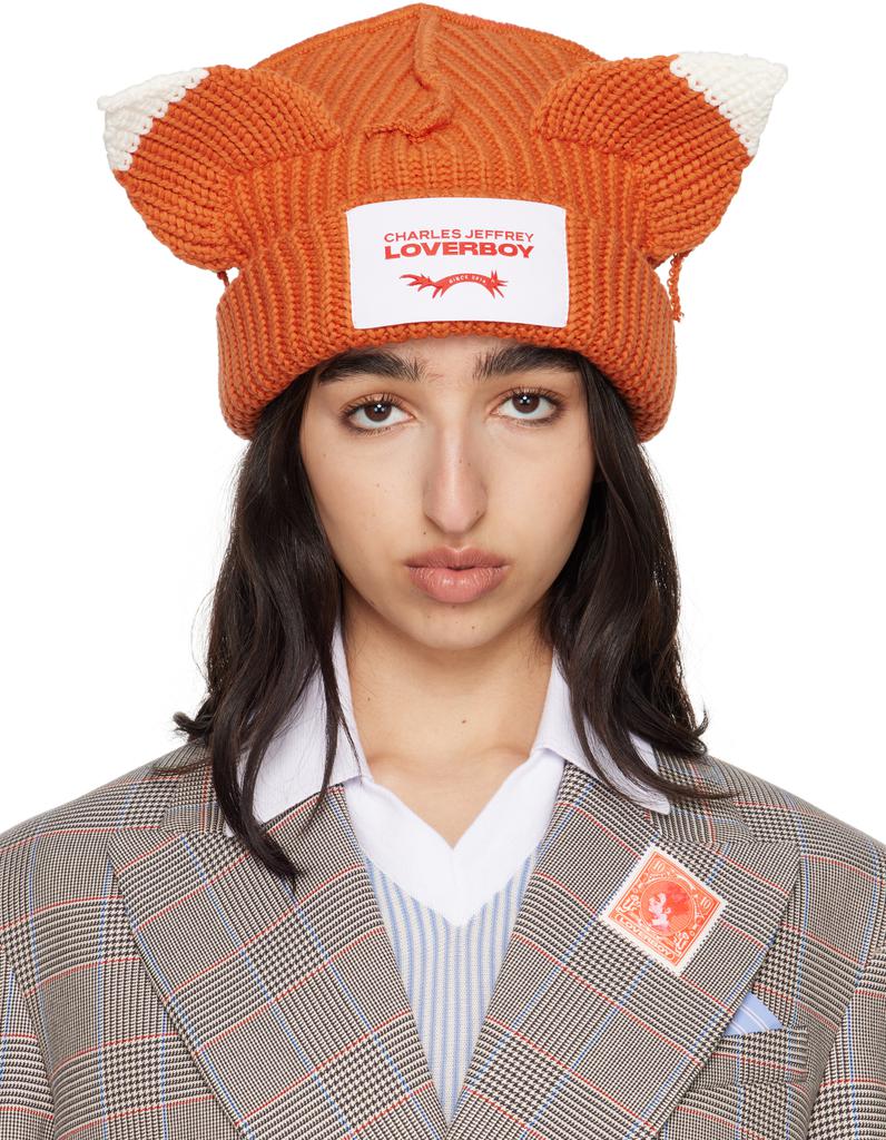 帽子 Charles Jeffrey Loverboy Gray Supersized Chunky Ears Beanie by Charles Jeffrey LOVERBOY on Sale