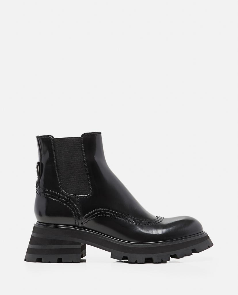 商品Alexander McQueen|CHUNKY POLISHED LEATHER CHELSEA BOOTS,价格¥6585,第1张图片