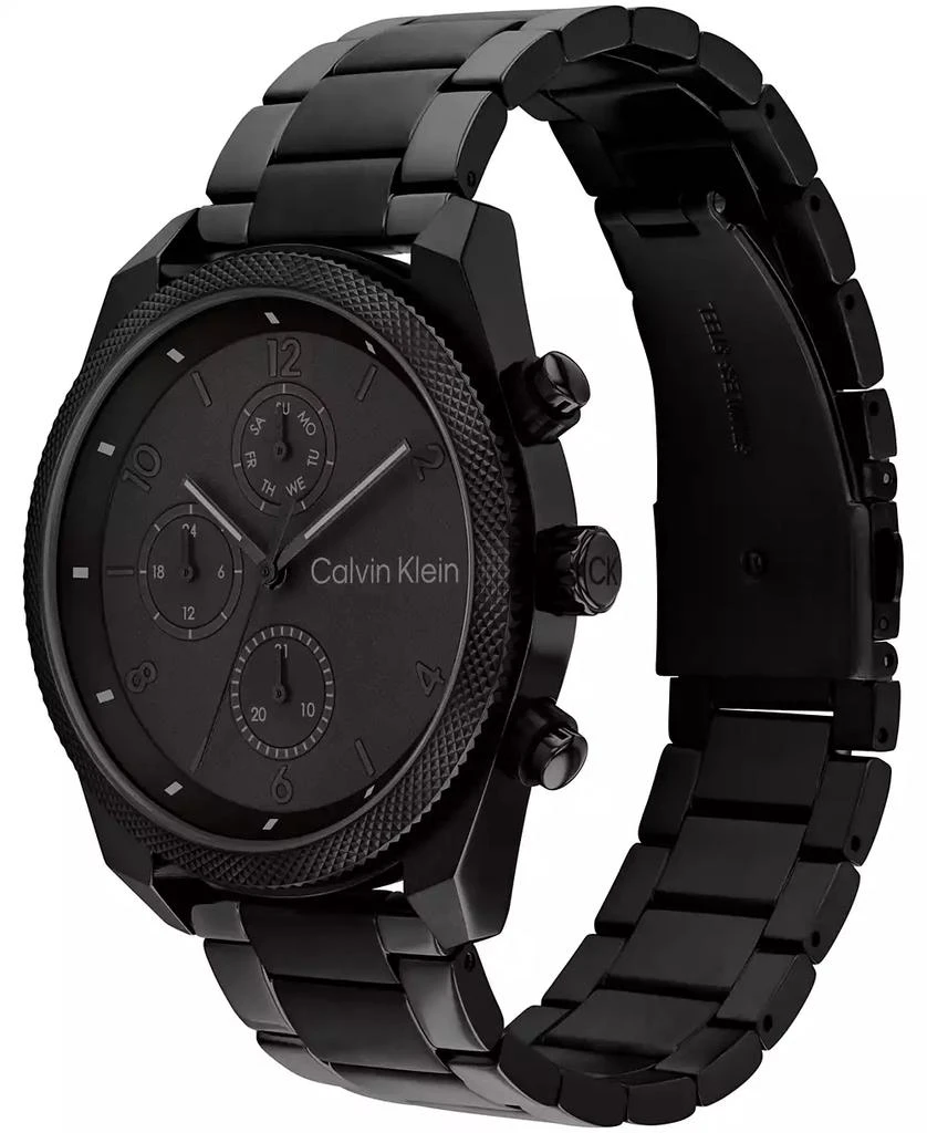 商品Calvin Klein|Men's Multifunction Black Stainless Steel Bracelet Watch 44mm,价格¥1722,第2张图片详细描述