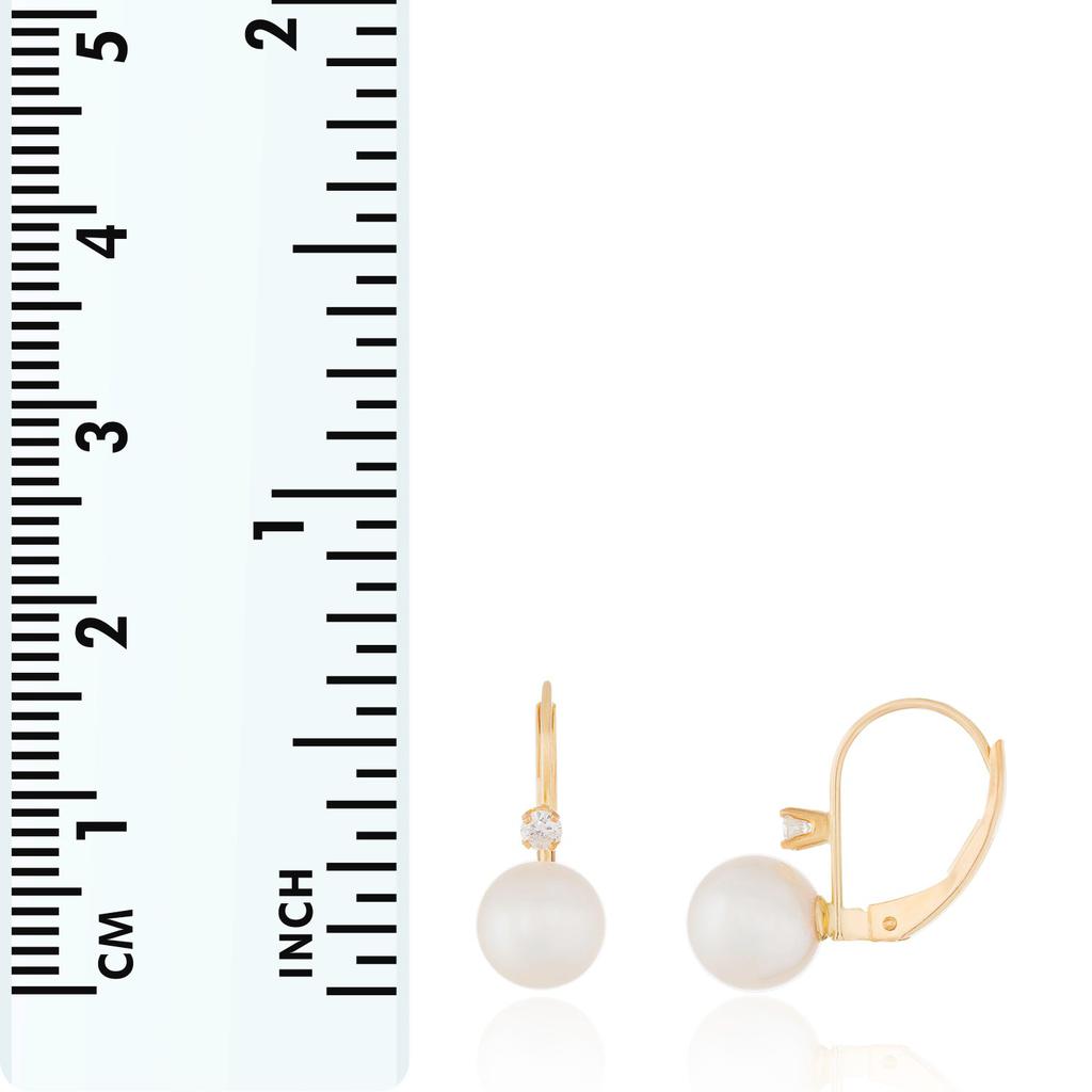 14k White Gold  7-8mm Pearl Earrings商品第7张图片规格展示