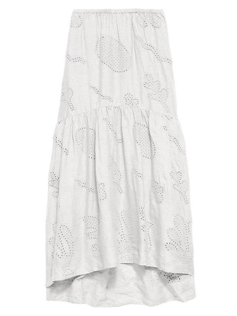 商品FRAME|Eyelet Linen Maxi Skirt,价格¥2885,第1张图片