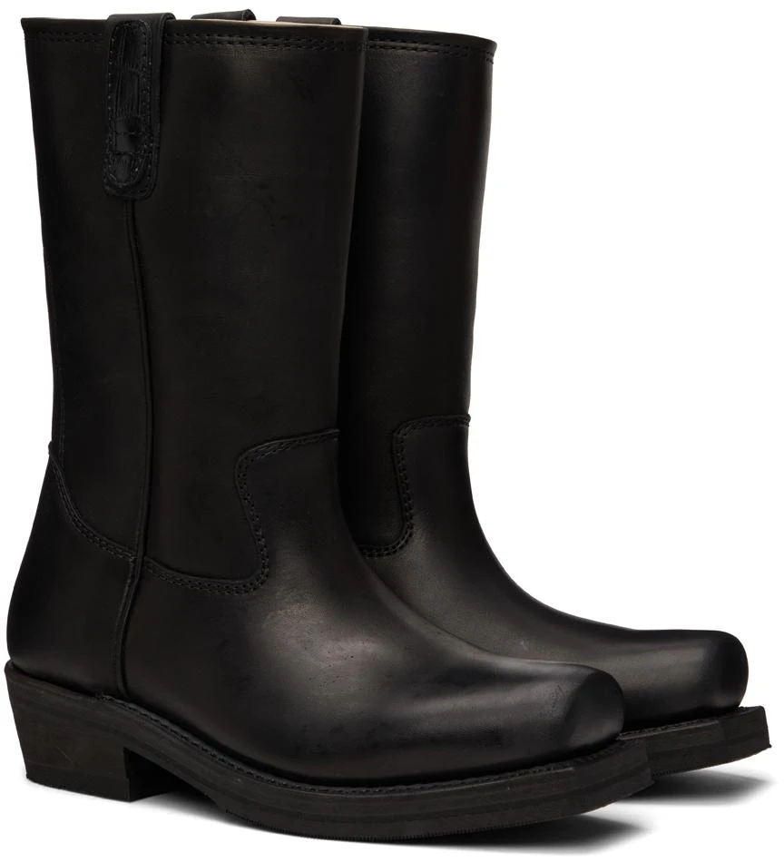 商品Our Legacy|Black Leather Flat Toe Boots,价格¥2757,第4张图片详细描述