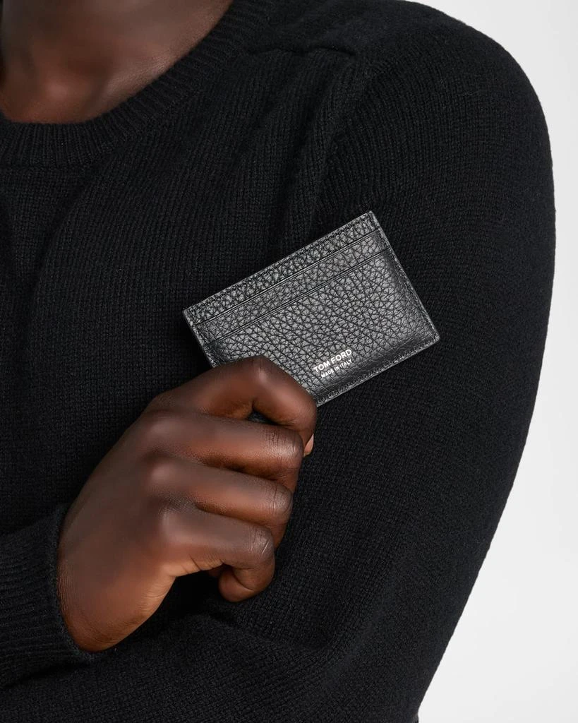商品Tom Ford|Men's Leather Elongated T Line Card Holder,价格¥2985,第2张图片详细描述