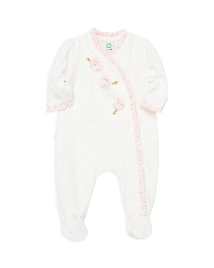 商品Little Me|Girls' Velour Ruffled Flowers Footie - Baby,价格¥76,第3张图片详细描述