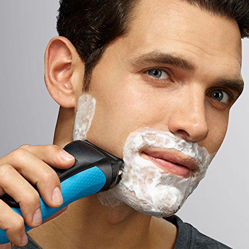 Braun Electric Series 3 Razor with Precision Trimmer, Rechargeable, Wet & Dry Foil Shaver for Men, Blue/Black, 4 Piece商品第5张图片规格展示