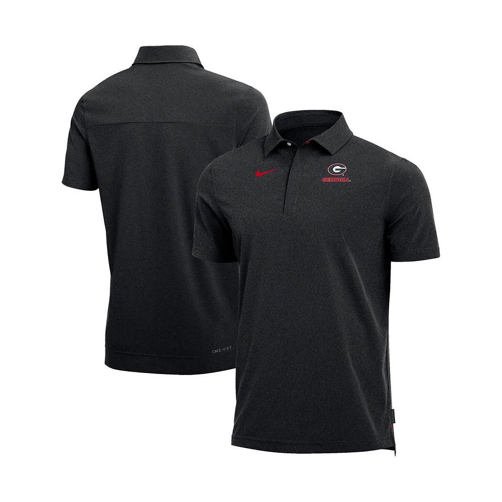 Men's Heathered Black Georgia Bulldogs Coach Performance Polo Shirt商品第2张图片规格展示