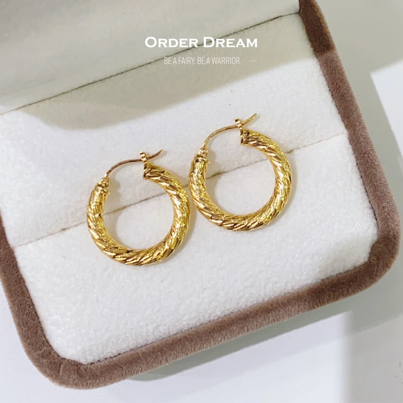 商品[国内直发] Order Dream|18K金空心树纹耳圈,价格¥1430,第1张图片