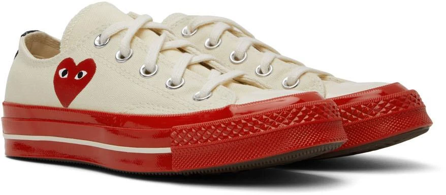 商品Comme des Garcons|Off-White & Red Converse Edition Chuck 70 Low-Top Sneakers,价格¥1204,第4张图片详细描述