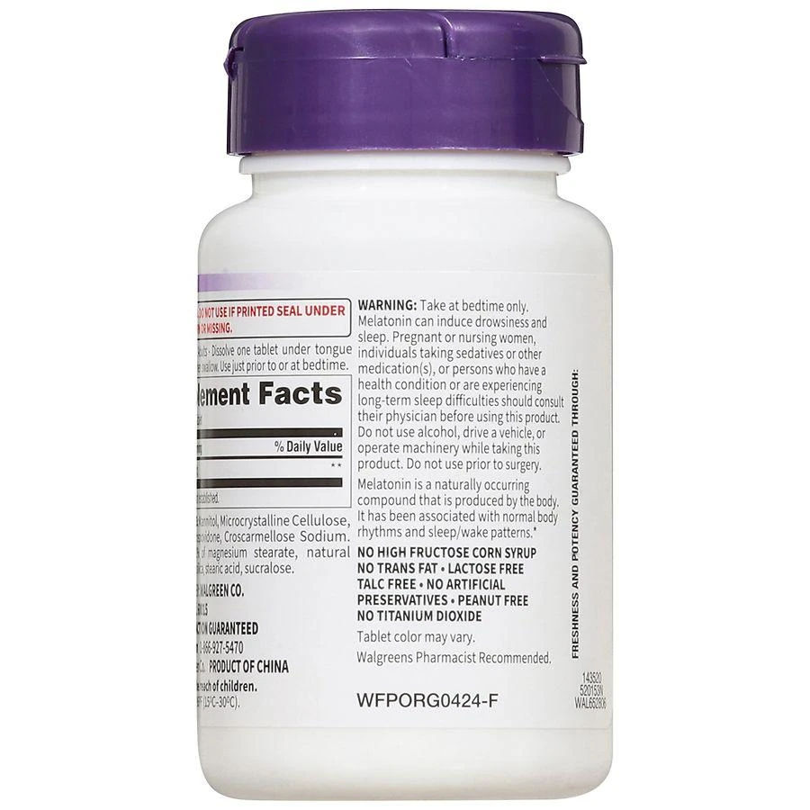 商品Walgreens Free & Pure|Quick Dissolve Melatonin 12 mg Tablets Cherry,价格¥126,第2张图片详细描述