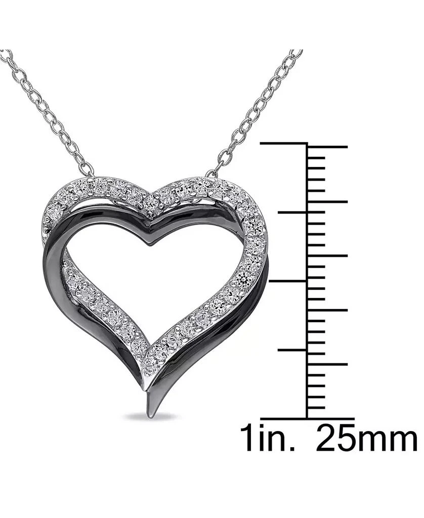 商品Macy's|Lab Grown White Sapphire (5/8 ct. t.w.) Sterling Silver, Heart Necklace,价格¥468,第3张图片详细描述