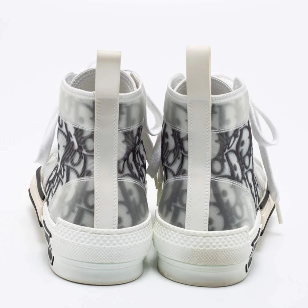 商品[二手商品] Dior|Dior White/Grey Mesh, PVC, Rubber and Oblique Canvas B23 High-Top Sneakers Size 37.5,价格¥5362,第5张图片详细描述