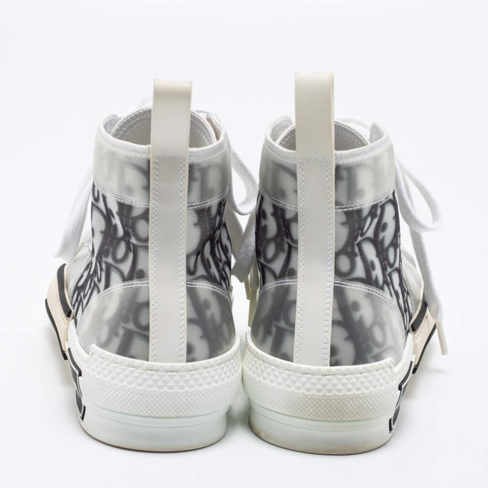 商品[二手商品] Dior|Dior White/Grey Mesh, PVC, Rubber and Oblique Canvas B23 High-Top Sneakers Size 37.5,价格¥6011,第7张图片详细描述