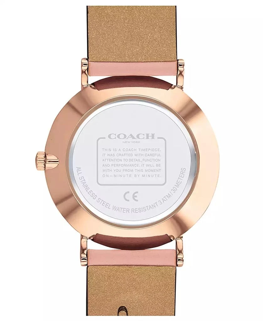 商品Coach|Women’s Perry Blush Leather Strap Tea Rose Watch 36mm,价格¥1345,第3张图片详细描述