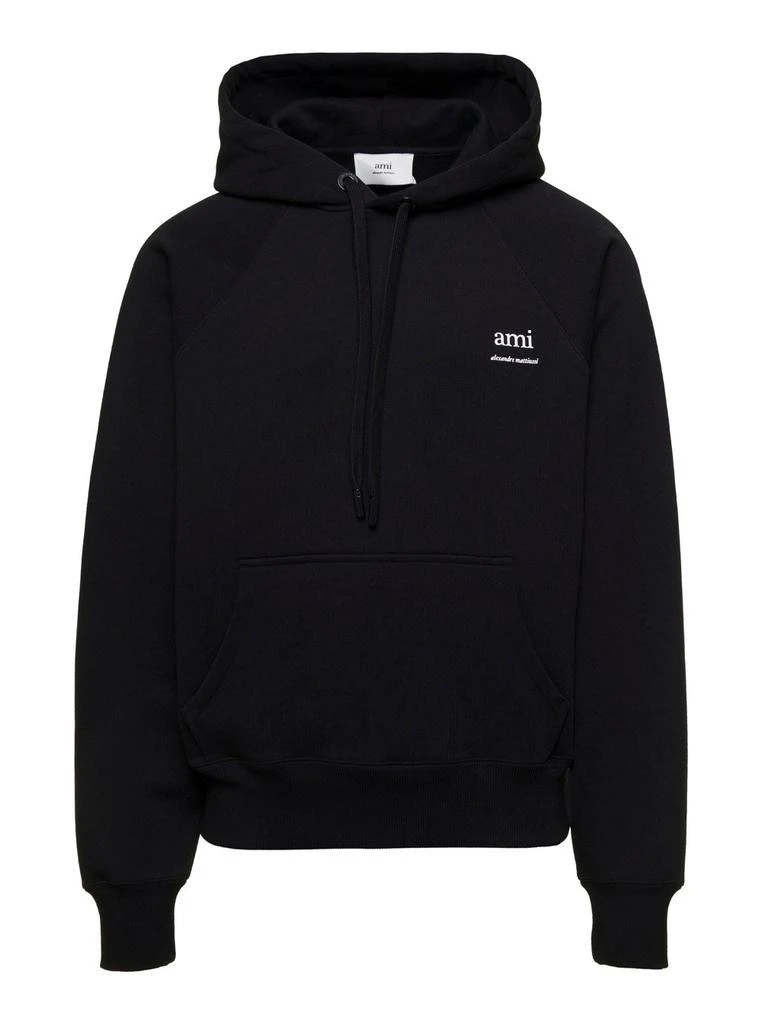 商品AMI|AMI Paris Ami de Coeur Logo-Printed Drawstring Hoodie,价格¥1305,第1张图片