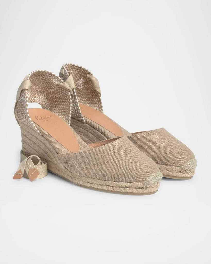 商品Castaner|Carina Canvas Ankle-Tie Wedge Espadrilles,价格¥1231,第2张图片详细描述