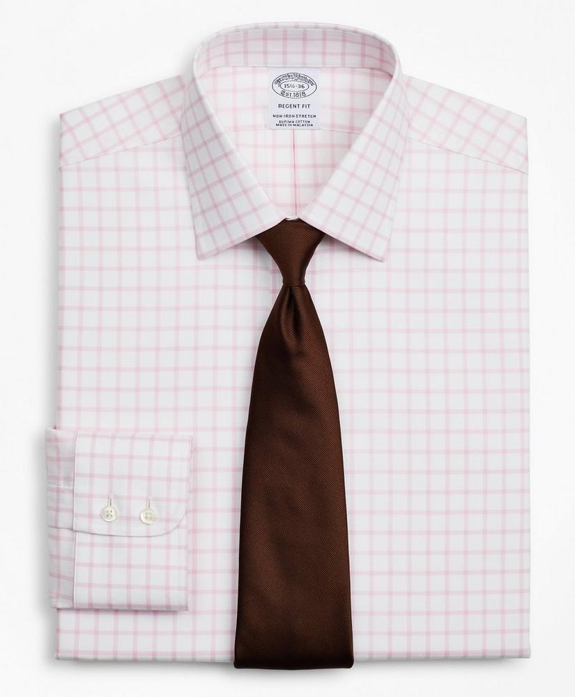 商品Brooks Brothers|Stretch Regent Regular-Fit Dress Shirt, Non-Iron Twill Ainsley Collar Grid Check,价格¥375,第1张图片