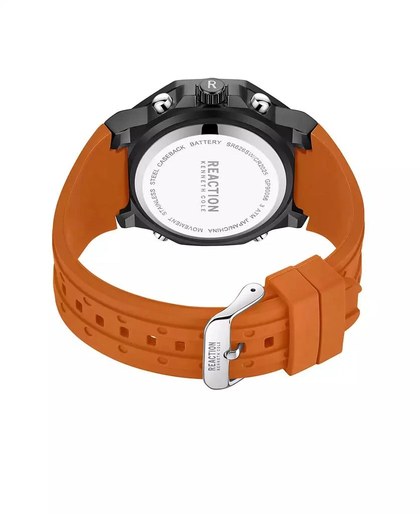 商品Kenneth Cole|Men's Ana-digi Orange Silicon Strap Watch, 48mm,价格¥636,第3张图片详细描述